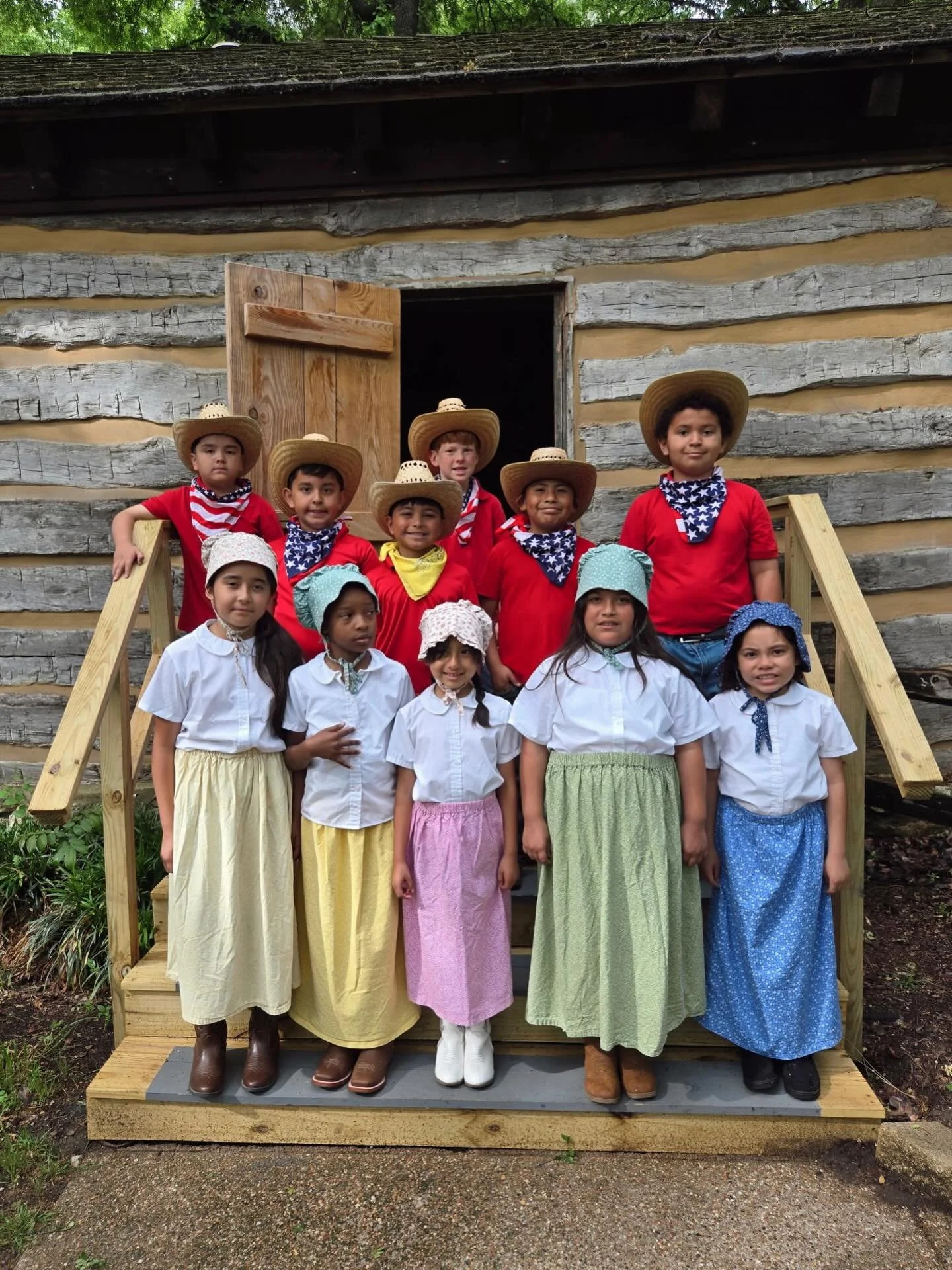 For Colonial Pioneer Day, our 1st &amp; 2nd graders visited the Log Cabin Village in Fort Worth, TX. 🤠✨

Students explored what daily life looked like for pioneers&mdash;trying candle dipping, visiting a one-room schoolhouse, and watching a blacksmi