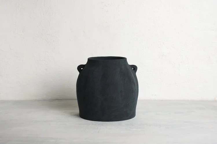 Coal Blue Jar with Ears