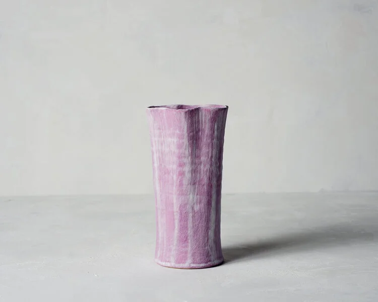 Violet Frost Fluted Vase