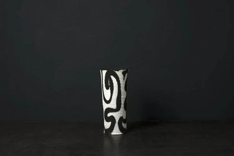  White Painted Cylinder Vase