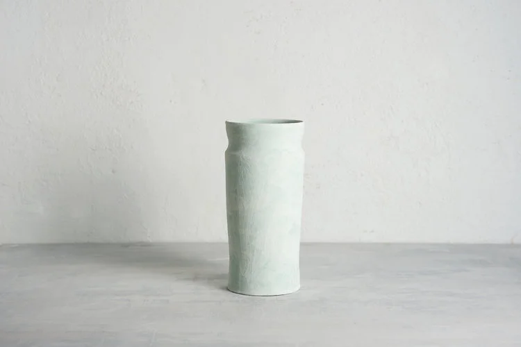 Ice Blue Columnar Vase
