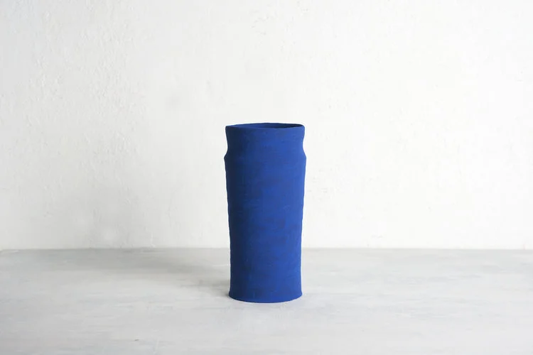 Blue Columnar Vase
