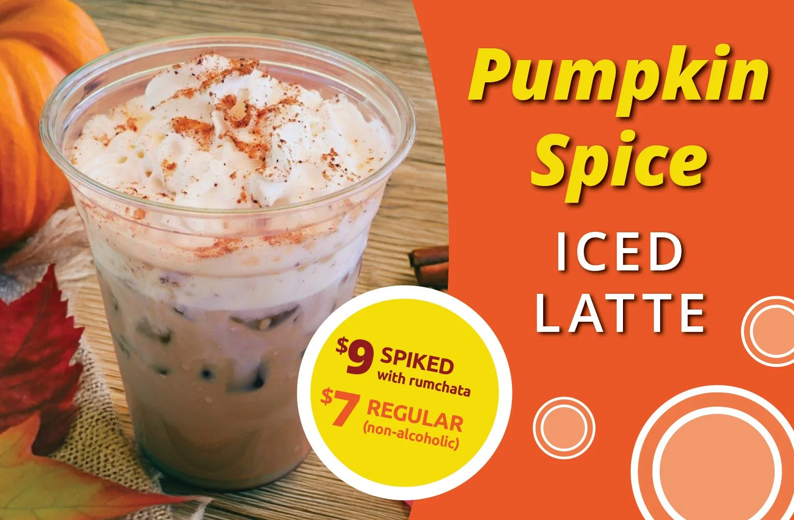 Allegan Event Pumpkin Spice Iced Latte with Rumchata