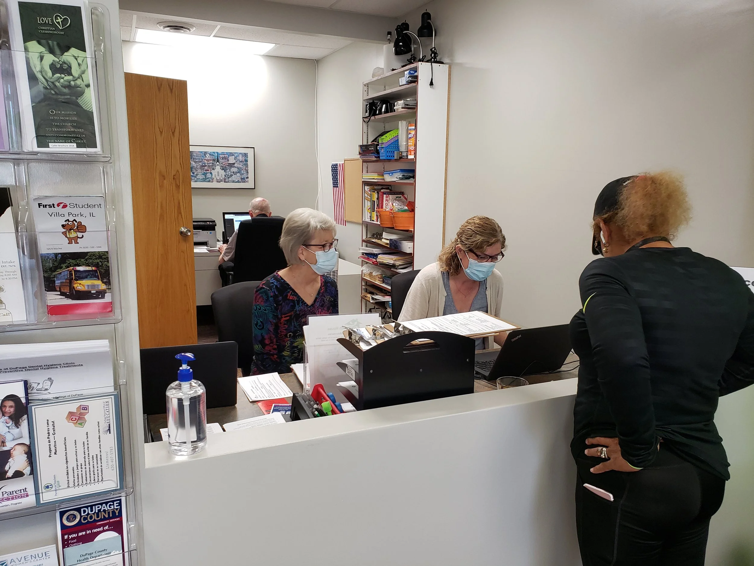 The Outreach House registration and assistance area