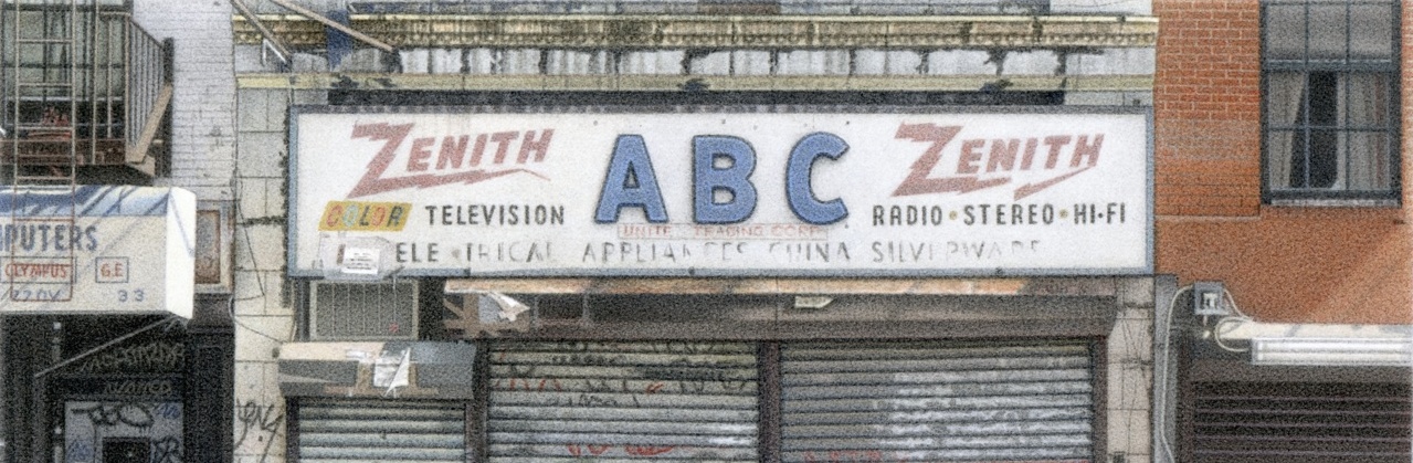 Detail from ABC United Trading Corp., 2011 5.5x8” acrylic on board