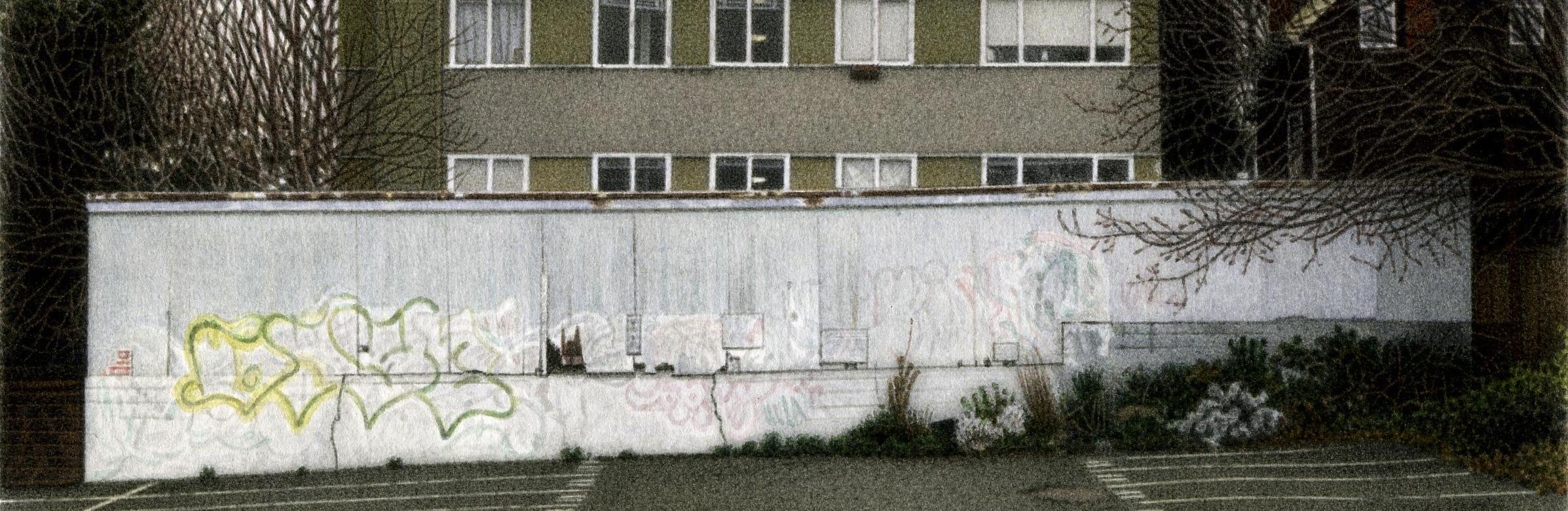 Detail from ‘Louise Apts’ 2008, 5.5x8” acrylic on paper