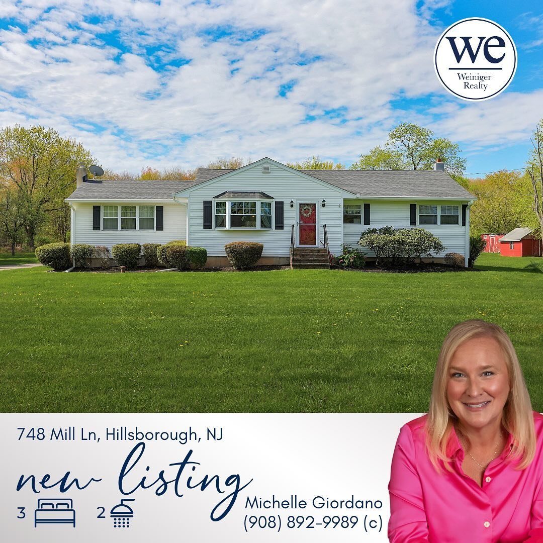 🏡 Just Listed + Open House
📍 748 Mill Ln, Hillsborough, NJ
📆 Open House Sunday, April 28th, from 1-4 PM

Welcome home to your private oasis in Hillsborough Township! This charming retreat features 3 bedrooms, 2 updated bathrooms, and a sleek kitch