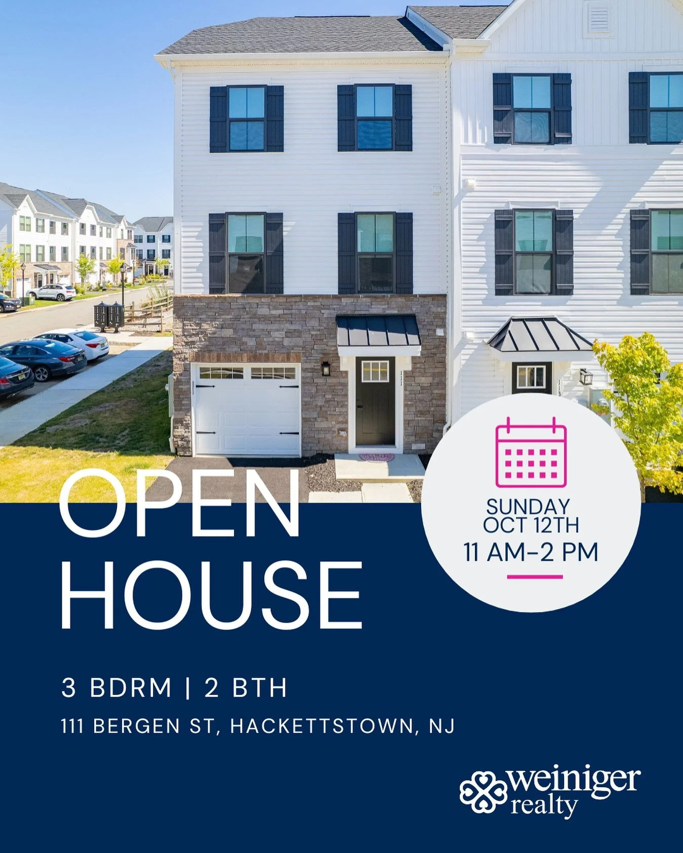 🏡 Brand new + move-in ready!
📅 Open House:
🗓️ Sunday, October 12th |11 AM-2 PM
📍 111 Bergen St, Hackettstown, NJ

Be the first to call 111 Bergen St, Hackettstown home! This end-unit townhouse was just completed in May 2025 and has all the upgrad