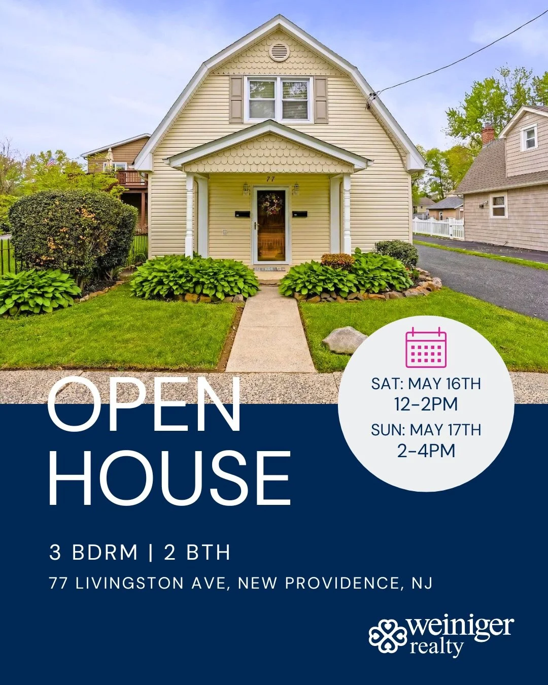 🚨 Open House Weekend🚨

Two homes. Two great locations. Both open this weekend.

📍 77 Livingston Ave | New Providence
Saturday, May 16th, from 12&ndash;2 PM
Sunday, May 17th, from  2&ndash;4 PM

📍 59 Taurus Dr #2D | Hillsborough
Saturday &amp; Sun