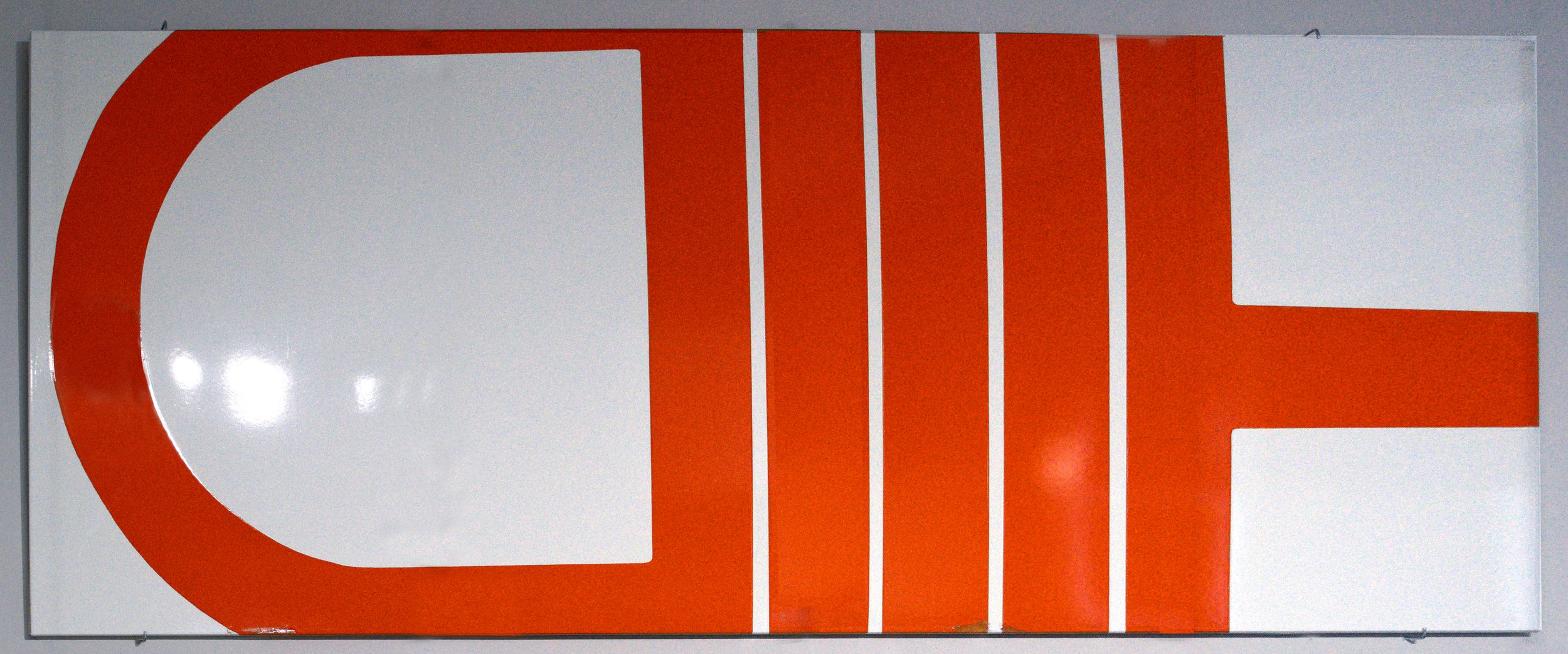 "1678-Din" 1968, Porcelain on Steal 10' x 4'