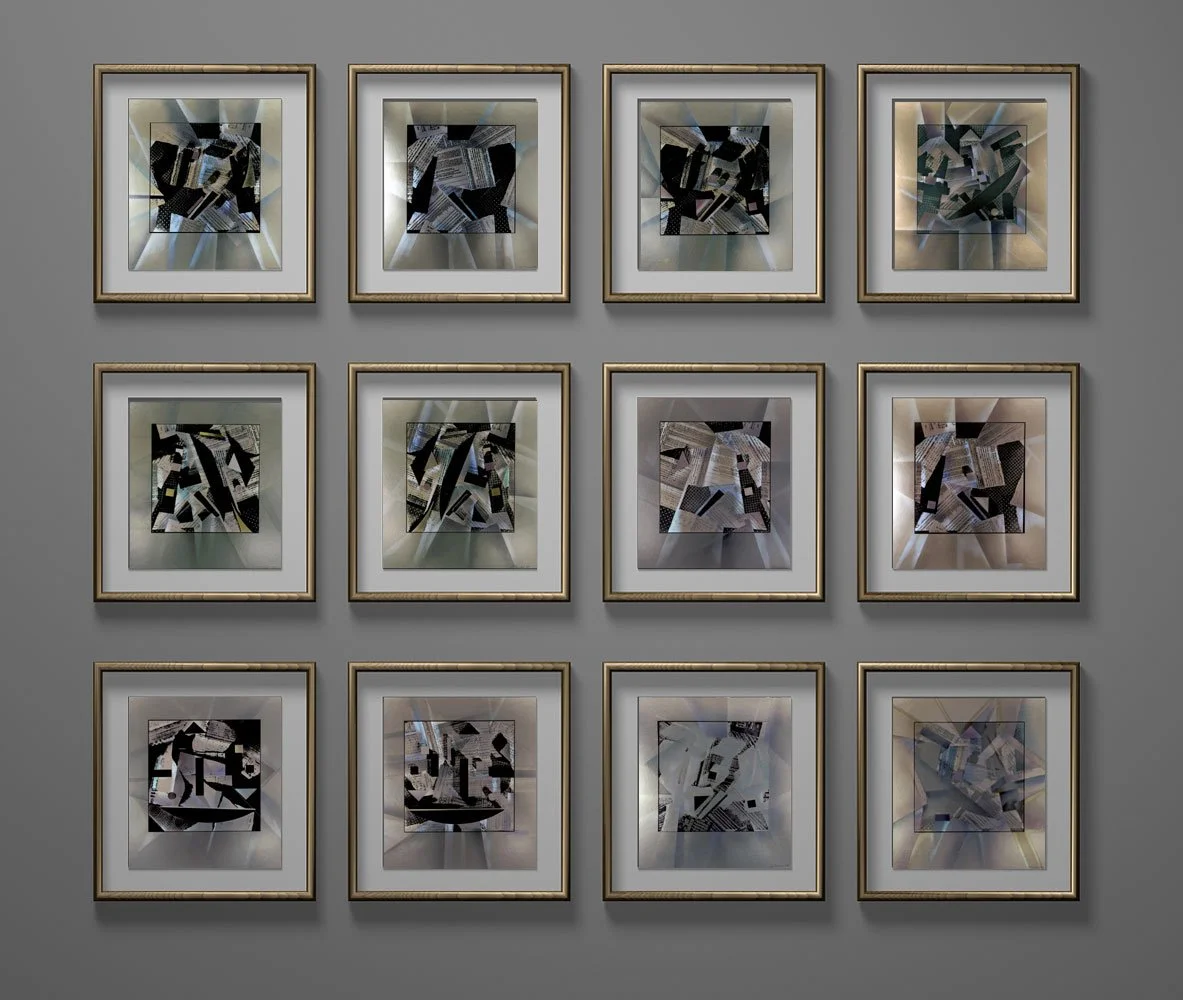 Framed Wall Display of Silver Print Series No. 1