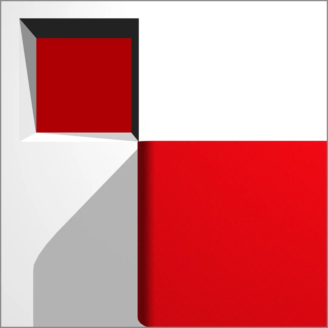 "Cube in Cube - Red"  2018, 36" X 36"