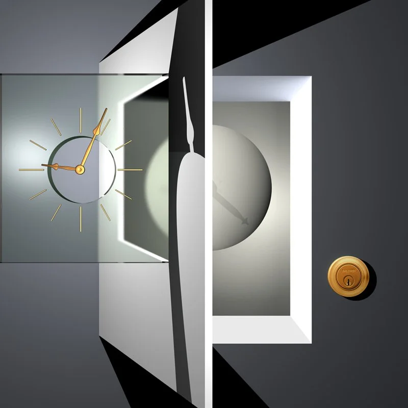 "Shadow Clock" 2008, 24" x 24"