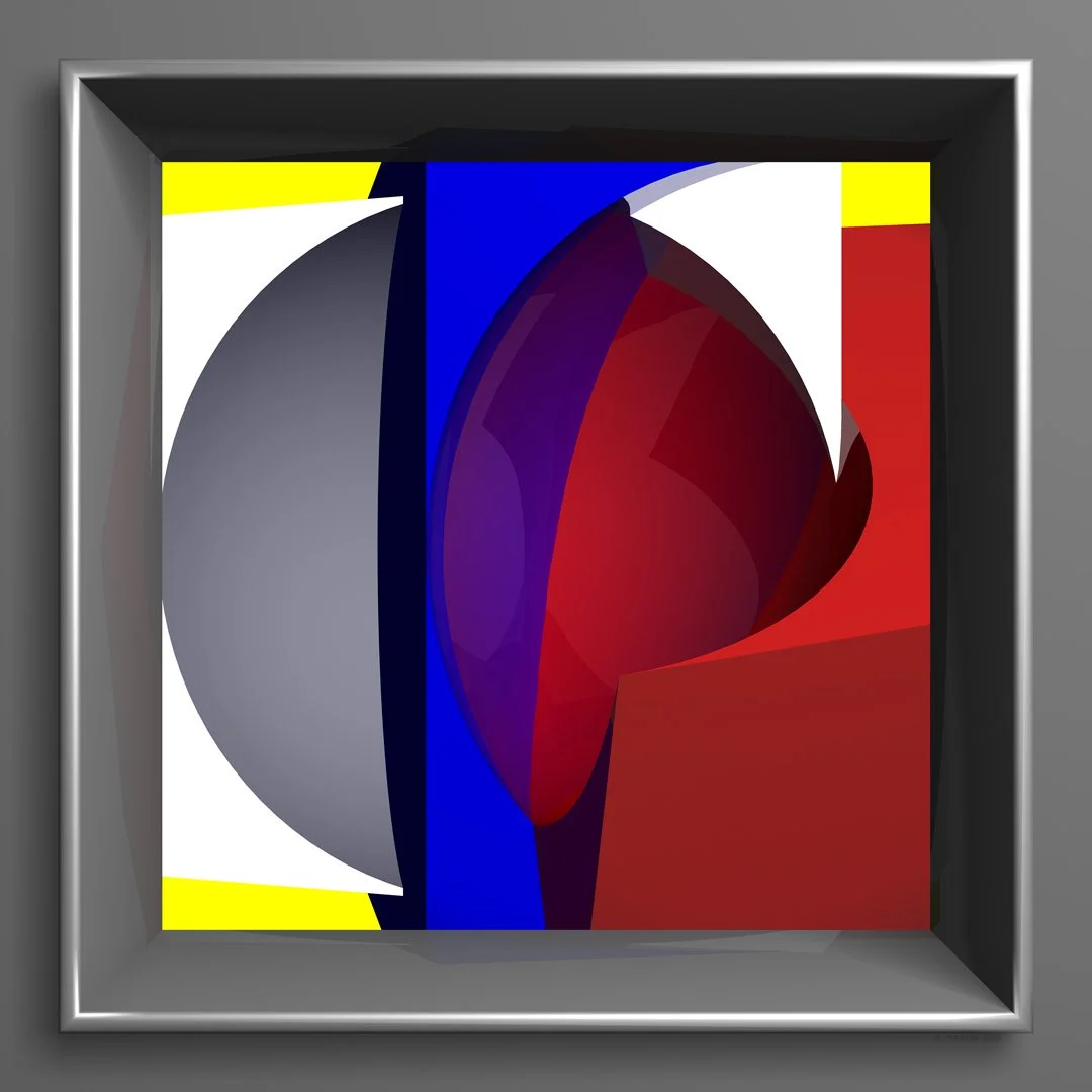 "Cube and Hemisphere N0. 1" 2009, 24" x 24"