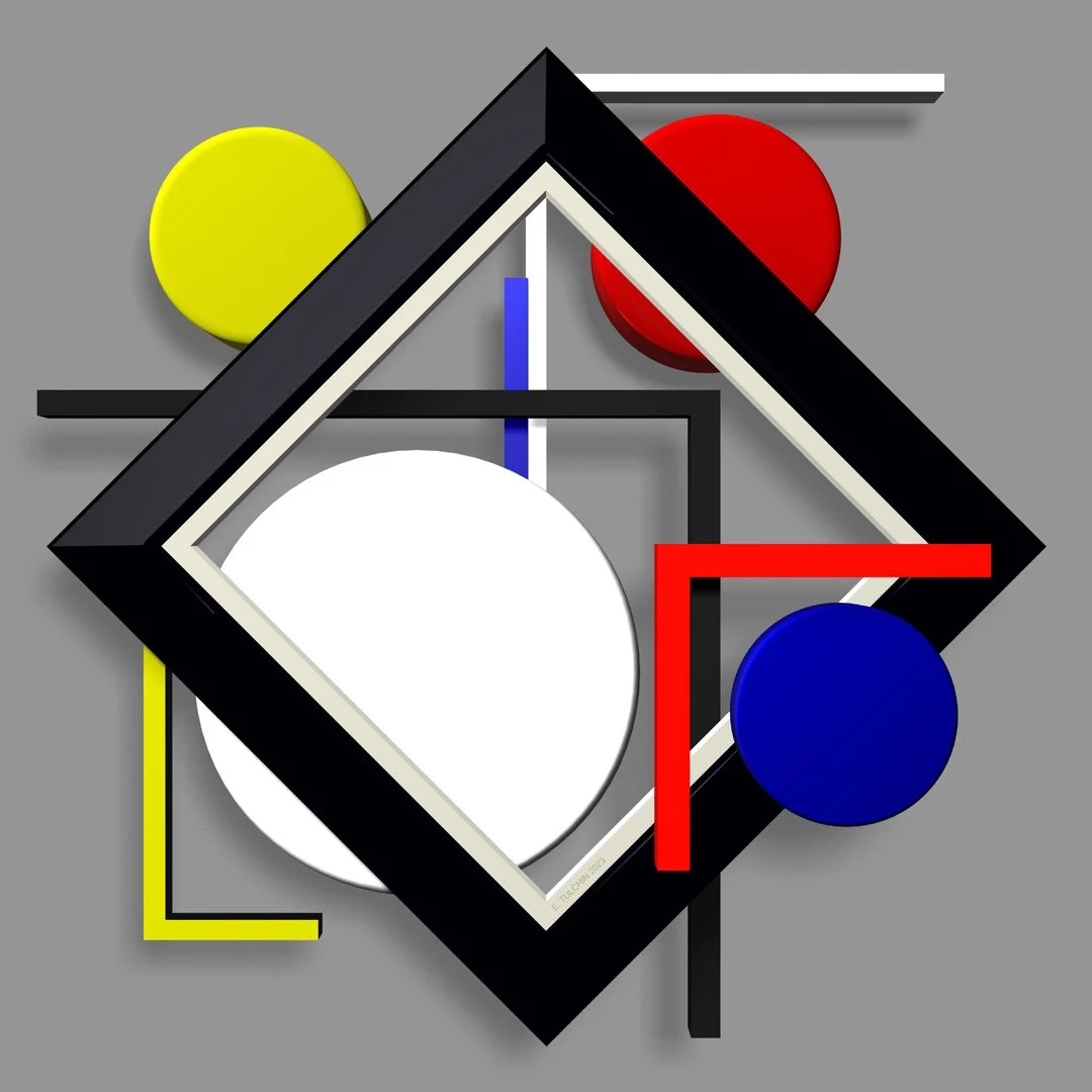 "Homage to Van Doesburg"  2023, 24" X 24"
