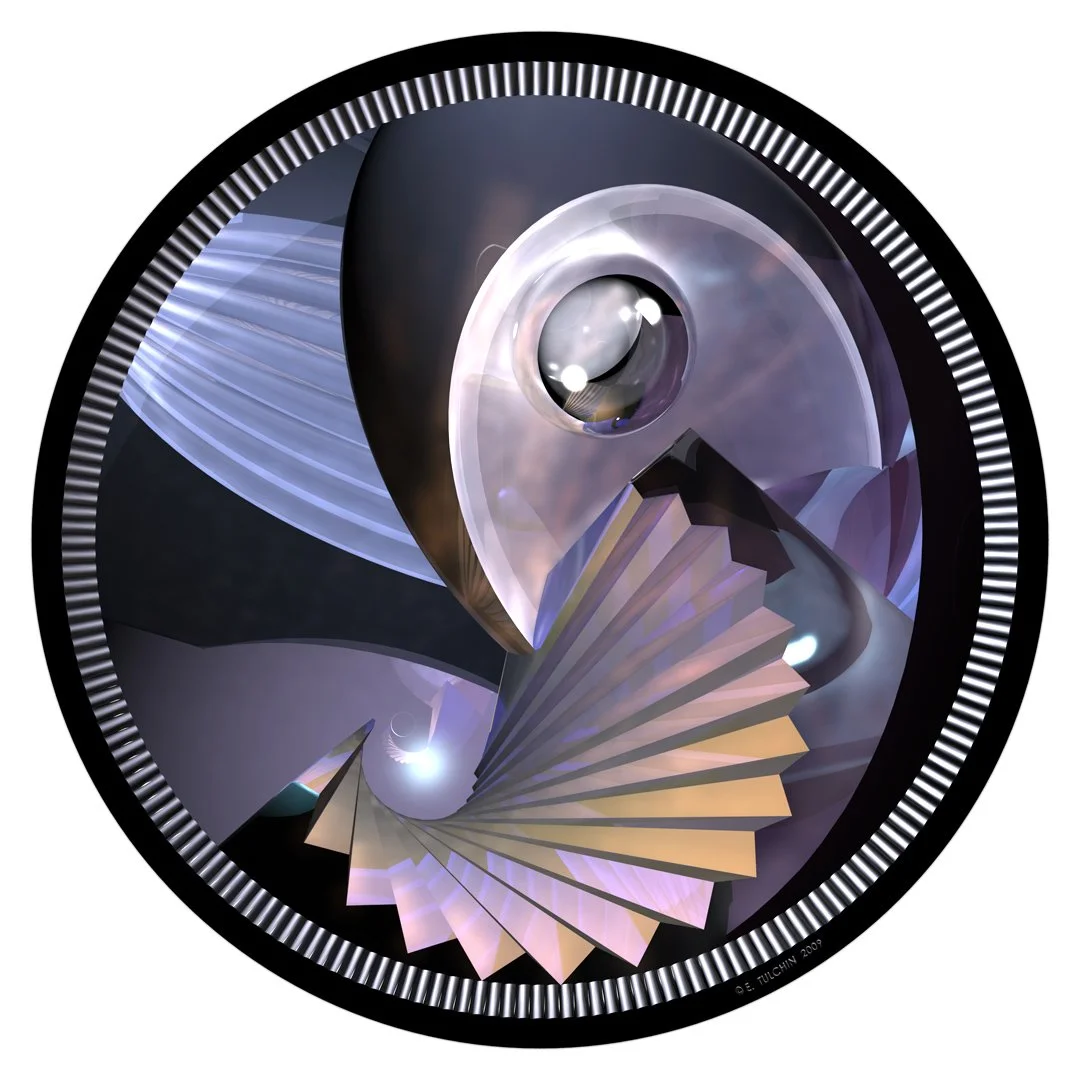 "Sphere and Fan" 2009, 24" x 24"