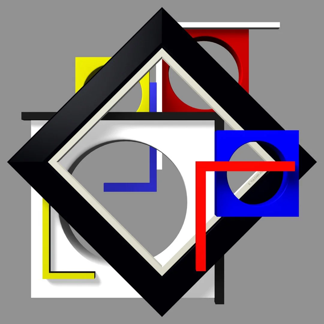 "Homage to Van Doesburg - Negative Space"  2023, 24" X 24"