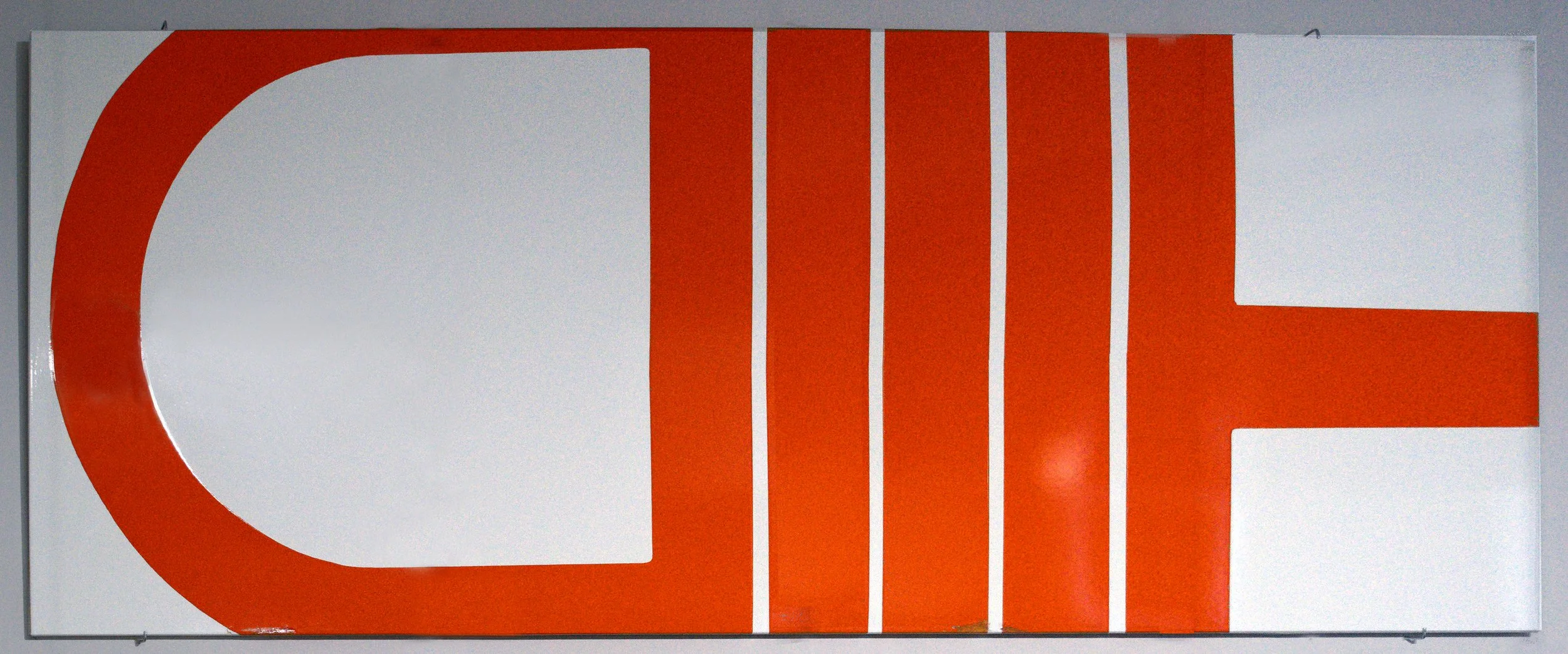 "1678-Din" 1968, Porcelain on Steal 10' x 4'