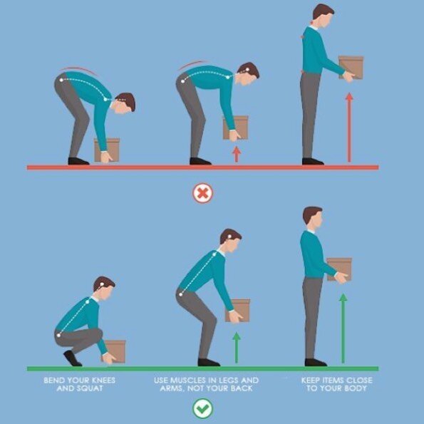 Are you having back pain from lifting heavy objects?! Check out the proper way to lift! Need more guidance? Give us a call or stop in today! (570)-390-7900. Don&rsquo;t forget to check out our website to learn more about us! www.elmtreewellness.com #