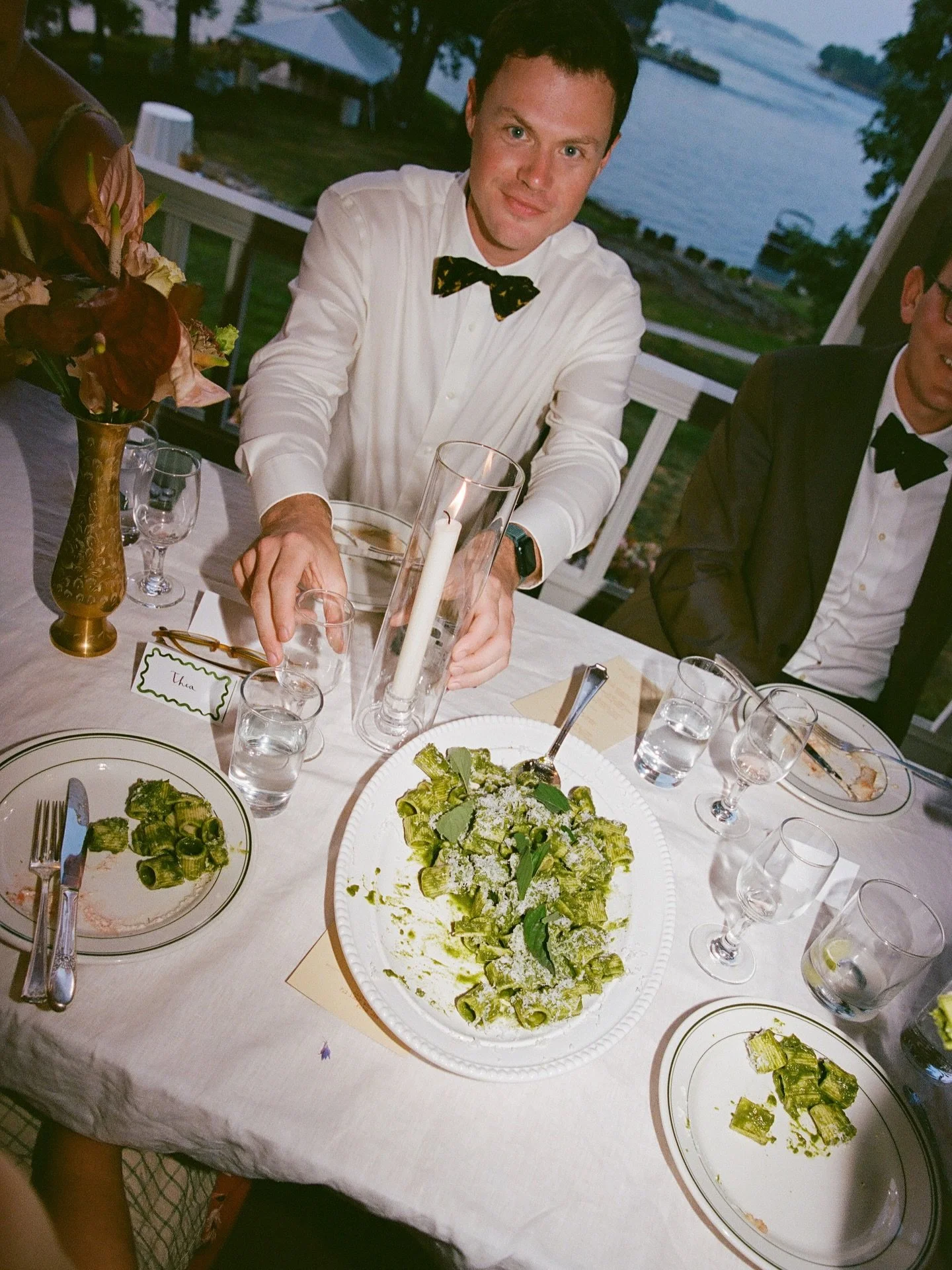 An intimate dinner party on the wrap around porch 🤎