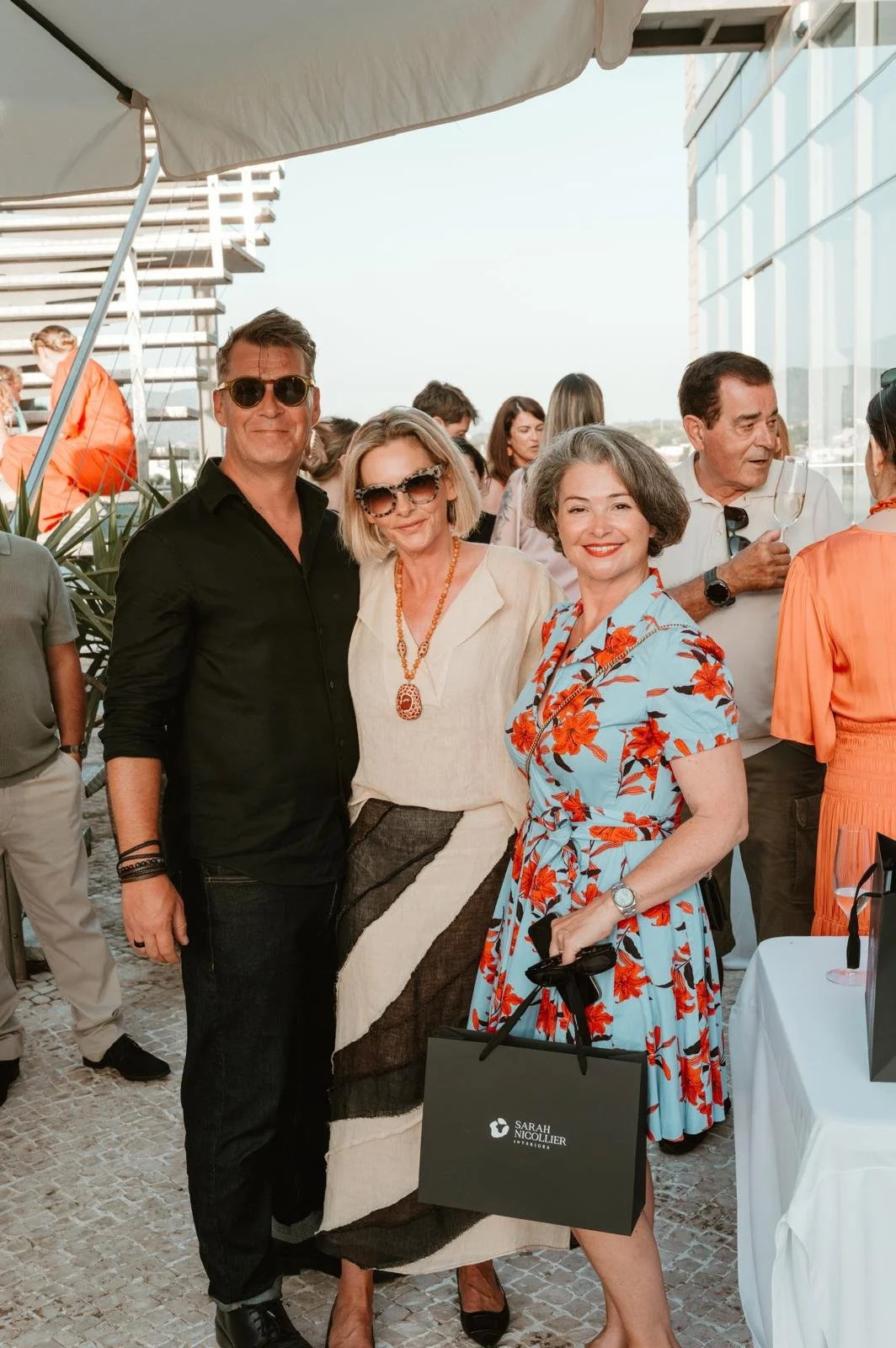 Sarah Nicollier with Clients at the Vilamoura Office Summer Party Algarve Portugal