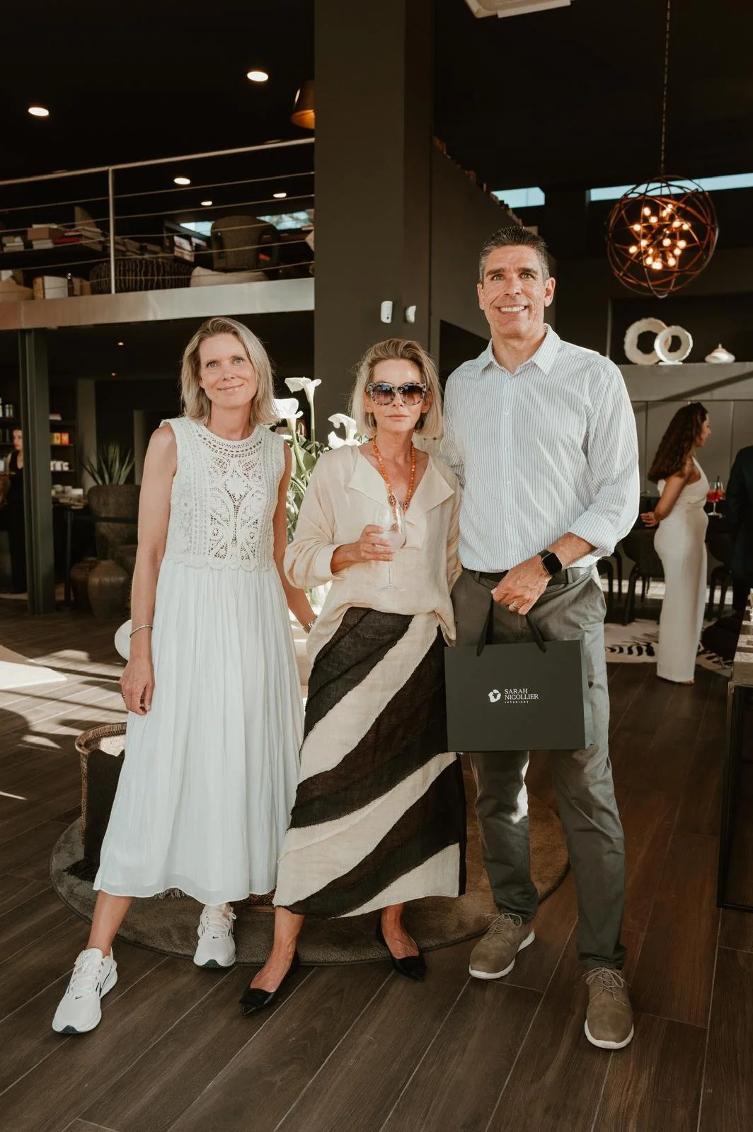Sarah Nicollier, Louise Huzell with Client at Vilamoura Office Summer Party Algarve