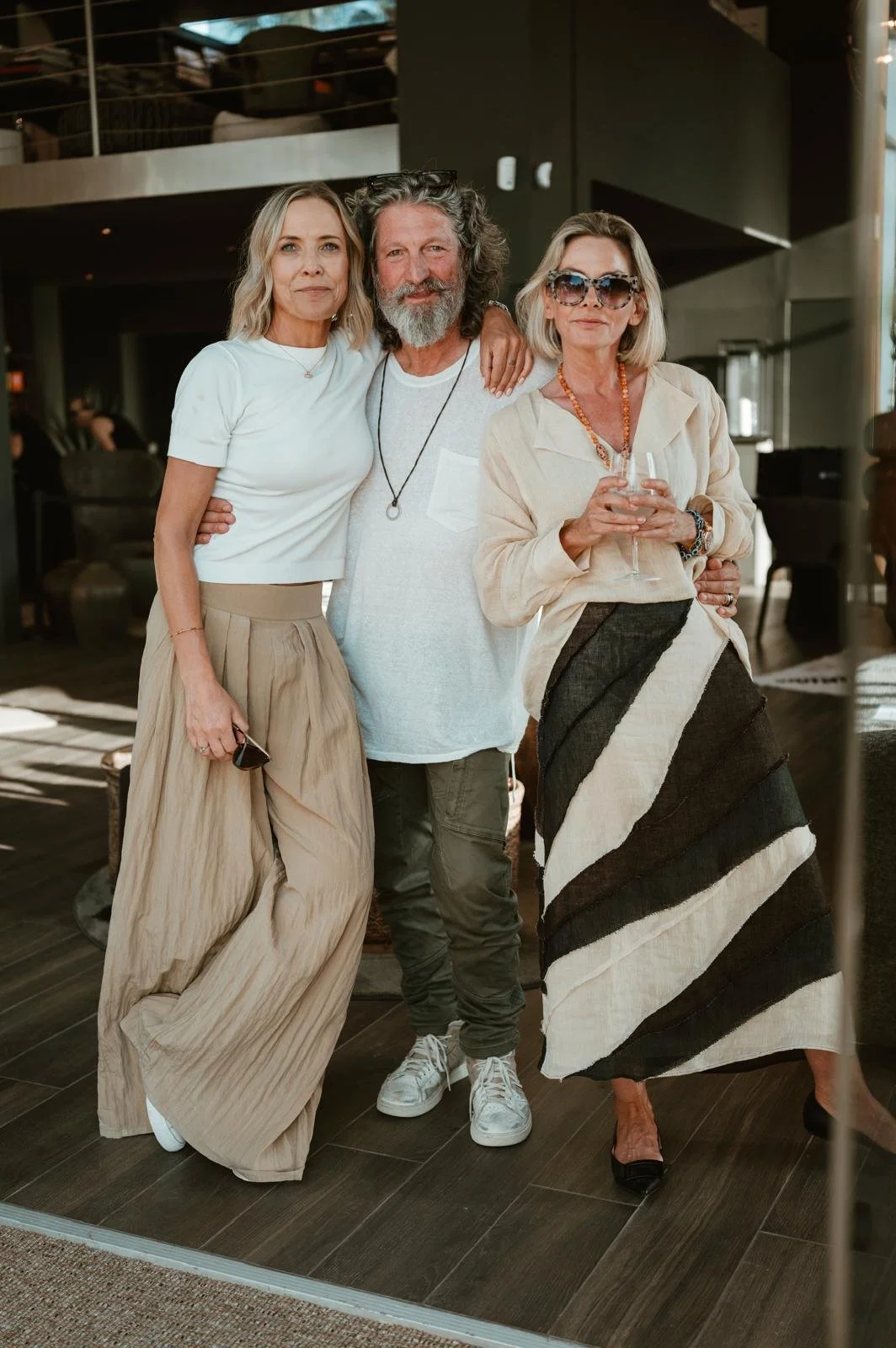 Sarah Nicollier, Katy Glover with Client at Vilamoura Office Summer Party Algarve
