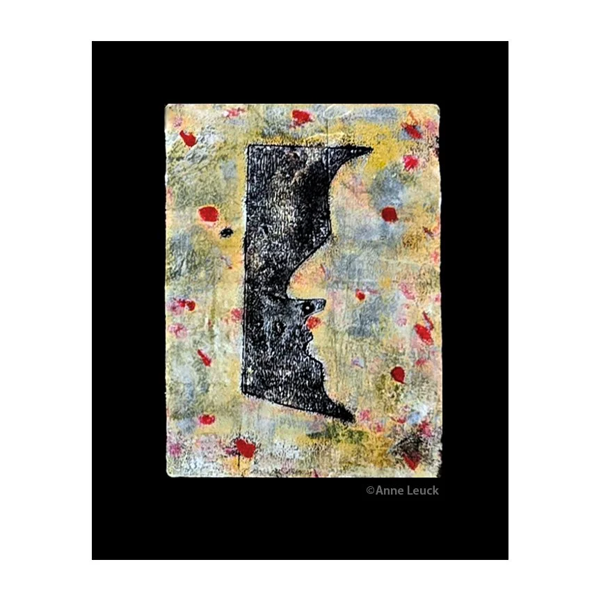 PORTAL 8x10 Mixed-Media Mono Print