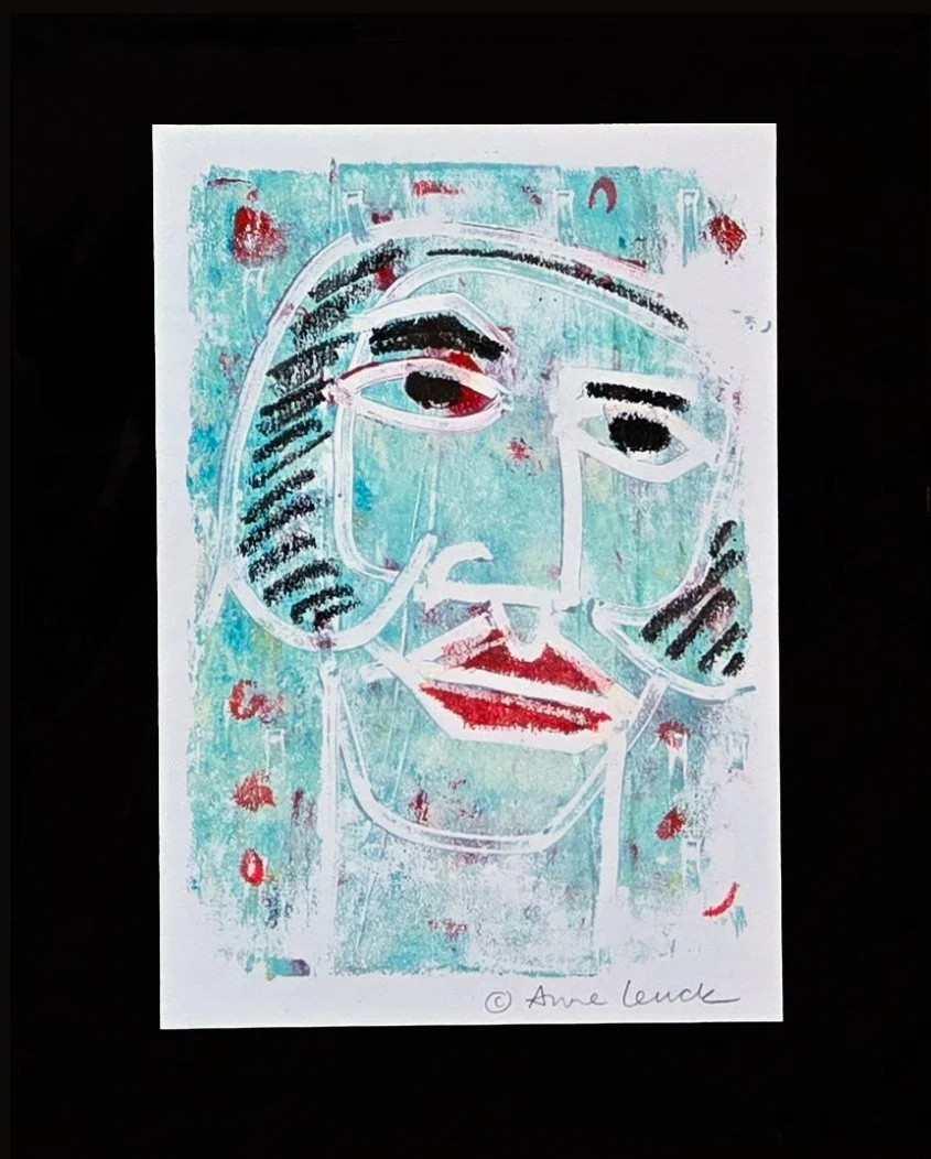 BLACK-EYED SUE 8x10 Mixed-Media Mono Print