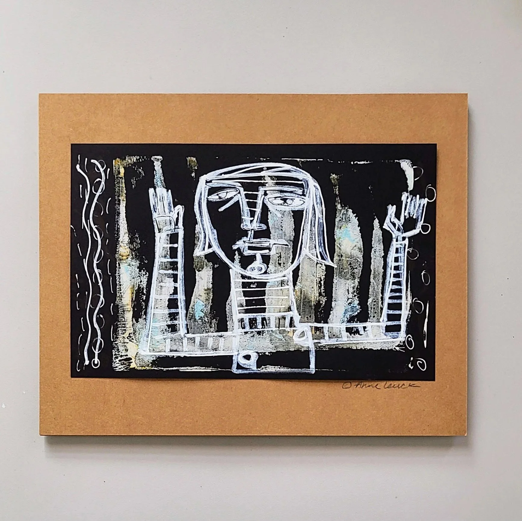 HOLD UP 8x10 Mixed-Media Mono Print