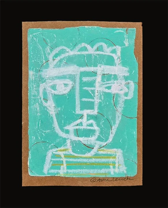 STRIPED SHIRT 8x10 Mixed-Media Mono Print