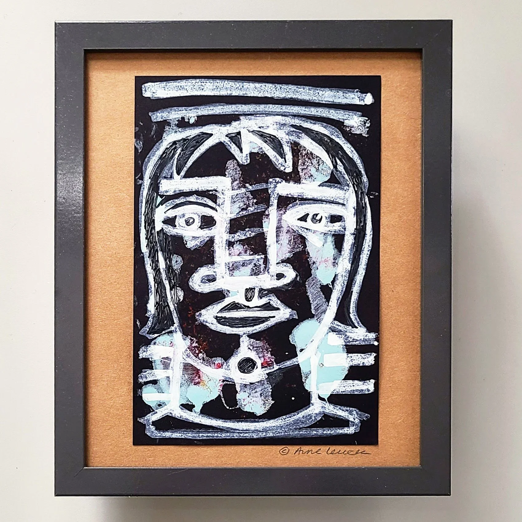 GIRLIE PIE 8x10 Mixed-Media Mono Print