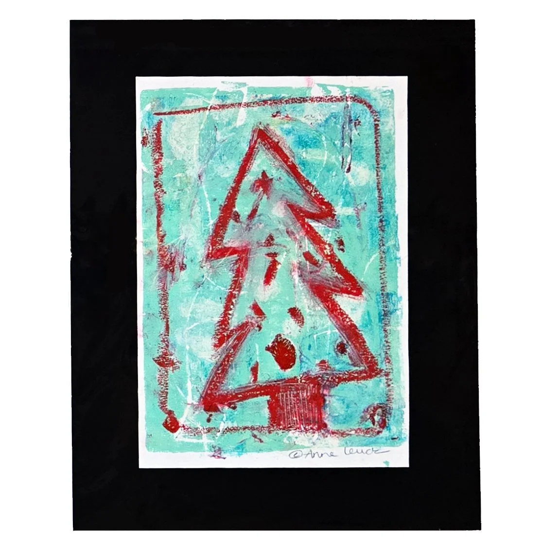 SPOTTED PINE 8x10 Mixed-Media Mono Print