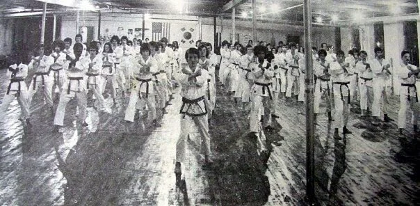 Dave (last on the right) training at GM Yi’s dojang in Branford, CT.