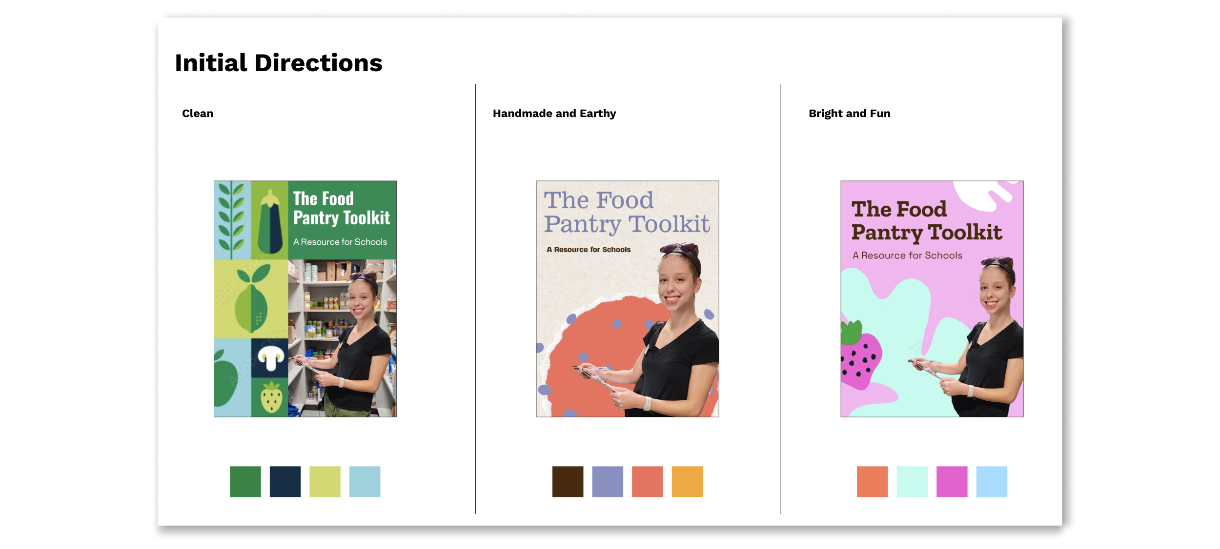 In presenting these directions I realized that the clients were unsure of how to make decisions regarding design. I took a step back and produced a deck giving them a framework to think about the choices in. I focused on collage inspired directions