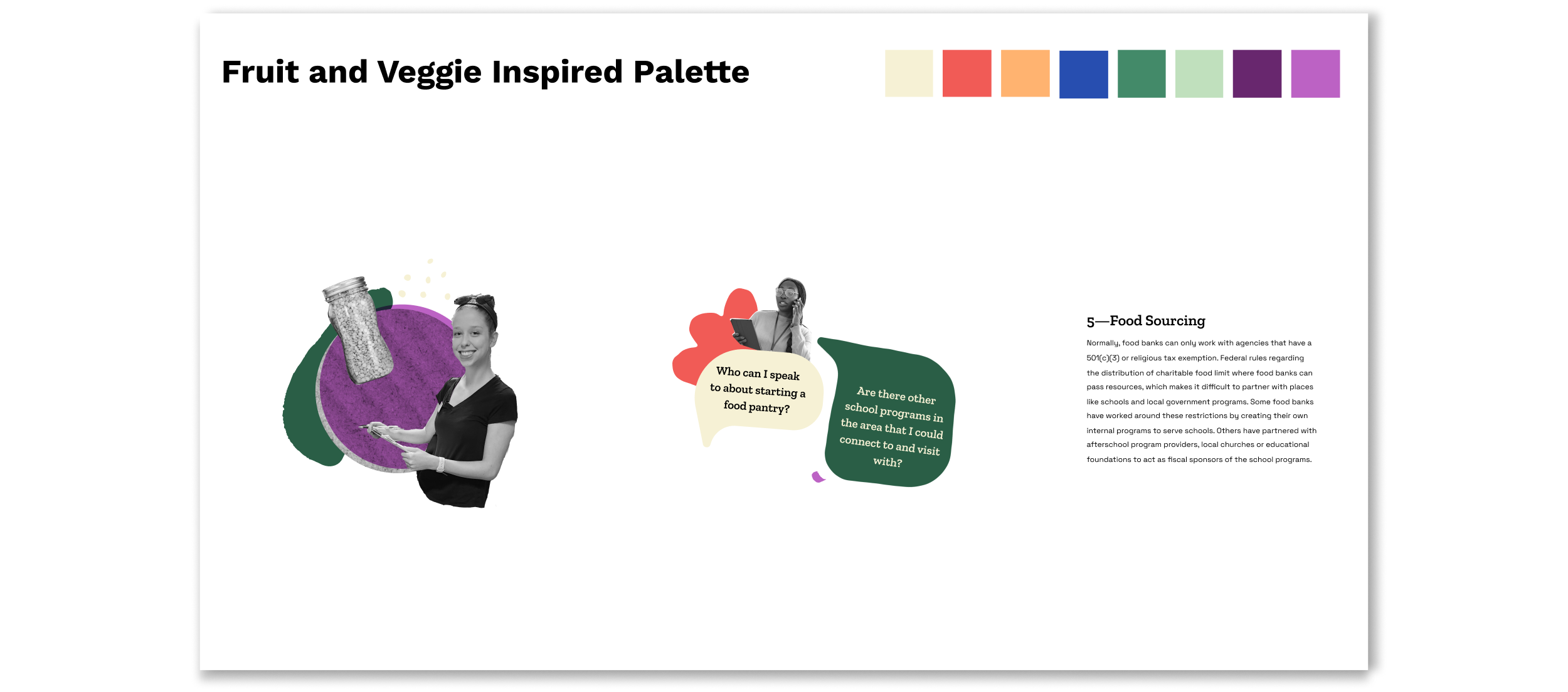  Once we had locked in on a visual language I was able to develop a system of elements to streamline the toolkit, including section openers, sidebars, illustrative lists, and graphic collage elements.  