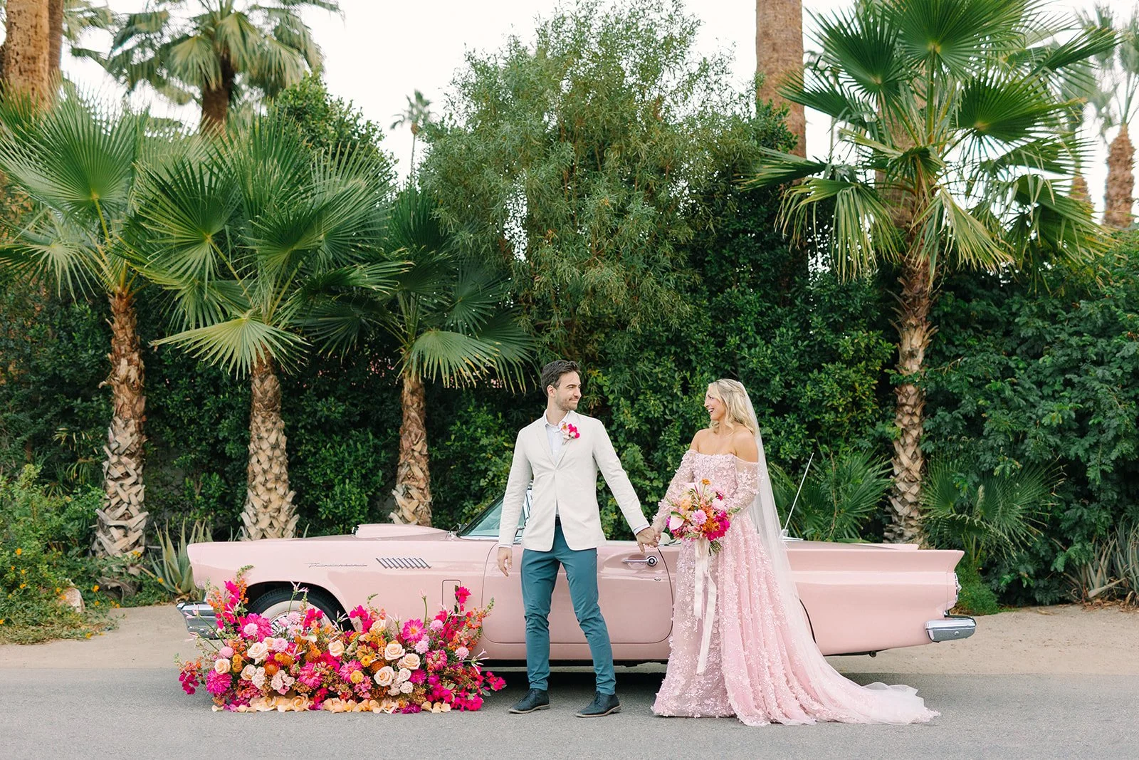 *Featured in Green Wedding Shoes*… The Happiest Wedding: Karley + Alex’s Pink Palm Springs Elopement
