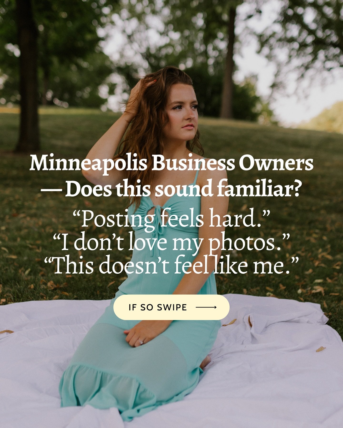Posting feels hard? Overthinking captions? Not loving your photos? You&rsquo;re not alone.

I help Minneapolis business owners get brand photos that actually feel like them so posting, launching, and showing up online becomes way easier (and actually