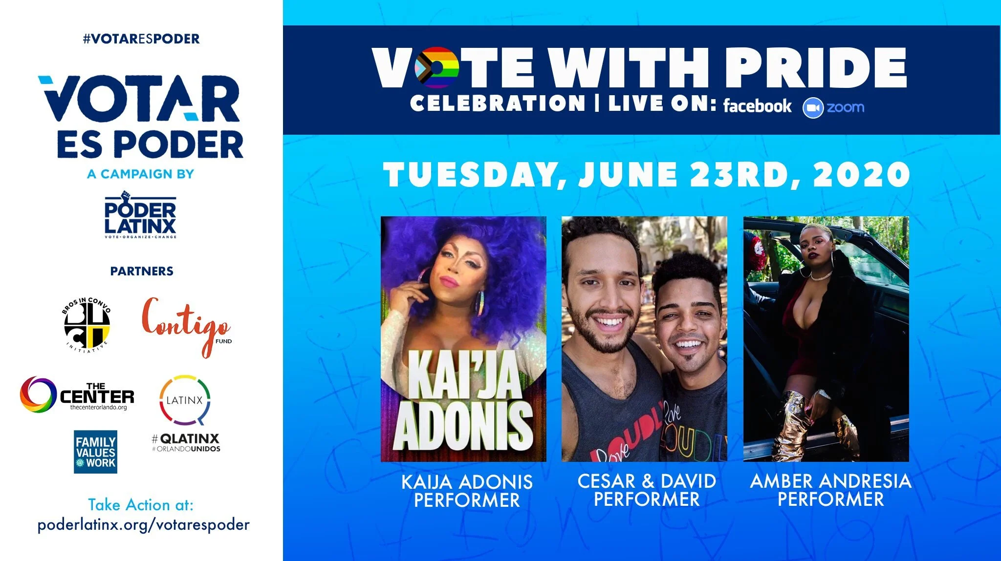 Catch our Drag Out The Vote PSA during Vote With Pride, The Center Orlando!