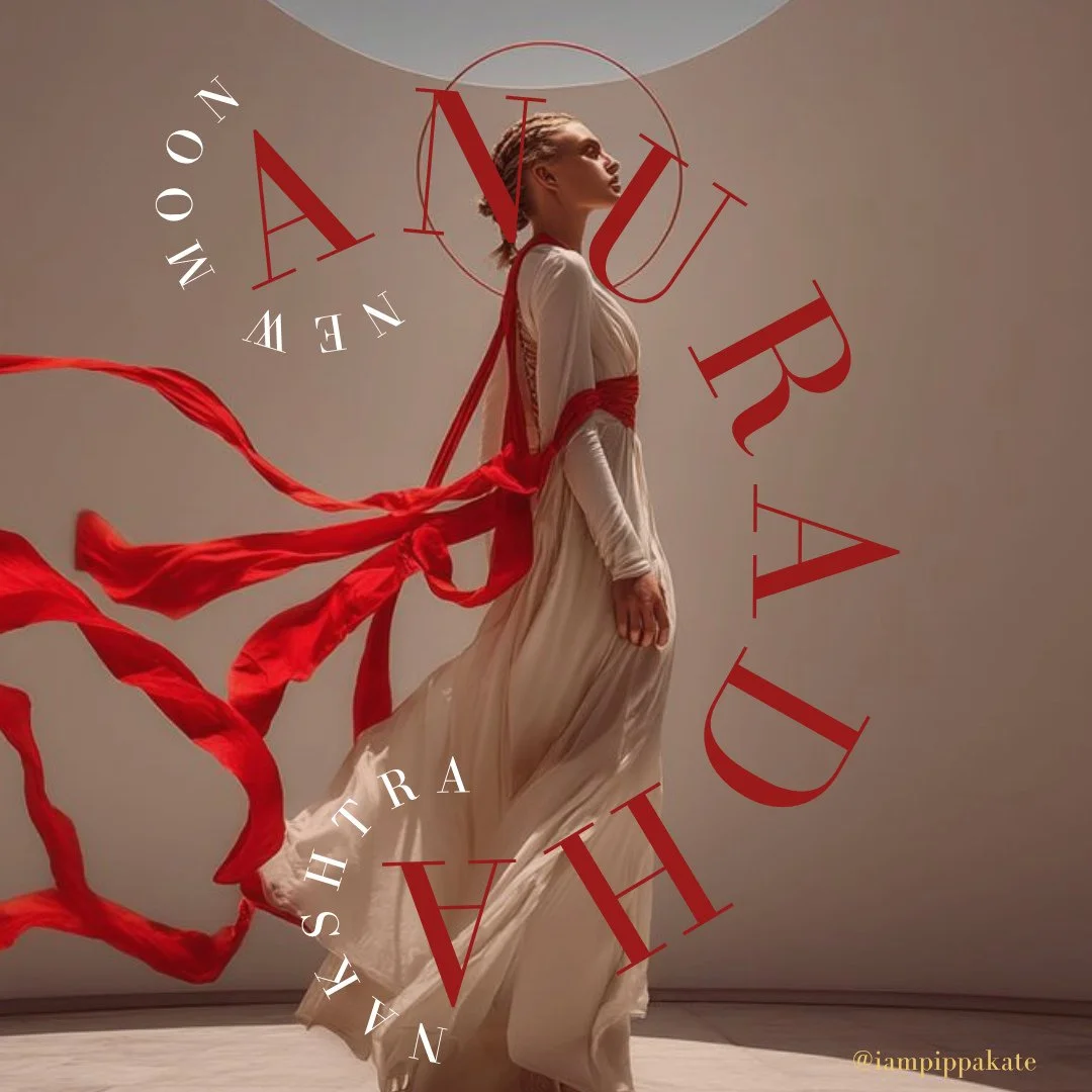 NEW MOON IN ANURADHA NAKSHATRA (SCORPIO CONSTELLATION)⁠
⁠
When: 19th - 20th of November (Tithi: 18th-19th of November)⁠
⁠
At one level, this Scorpio New Moon is calling for what has been repressed, and suppressed to be released. As it sits next to Ma