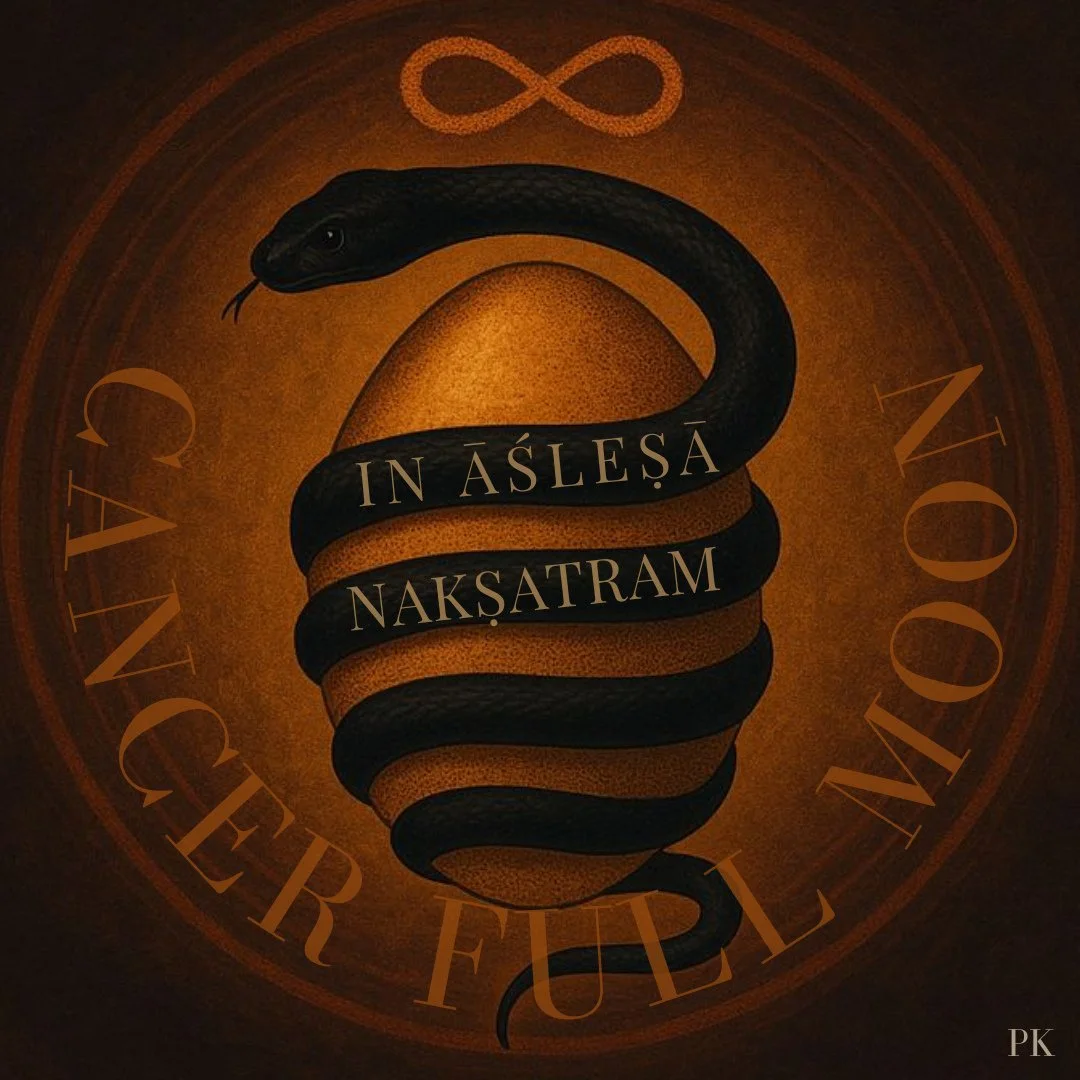 CANCER FULL MOON IN ĀŚLEṢĀ NAKSHATRA⁠
⁠
When: 1st - 2nd February⁠
⁠
In Vedic Astrology this Cancer Full Moon completes a cycle that began with the New Moon in Āśleṣā (pronounced - Ash-ley-sha) on 3&ndash;5 August 2024. This marks the final Moon befor