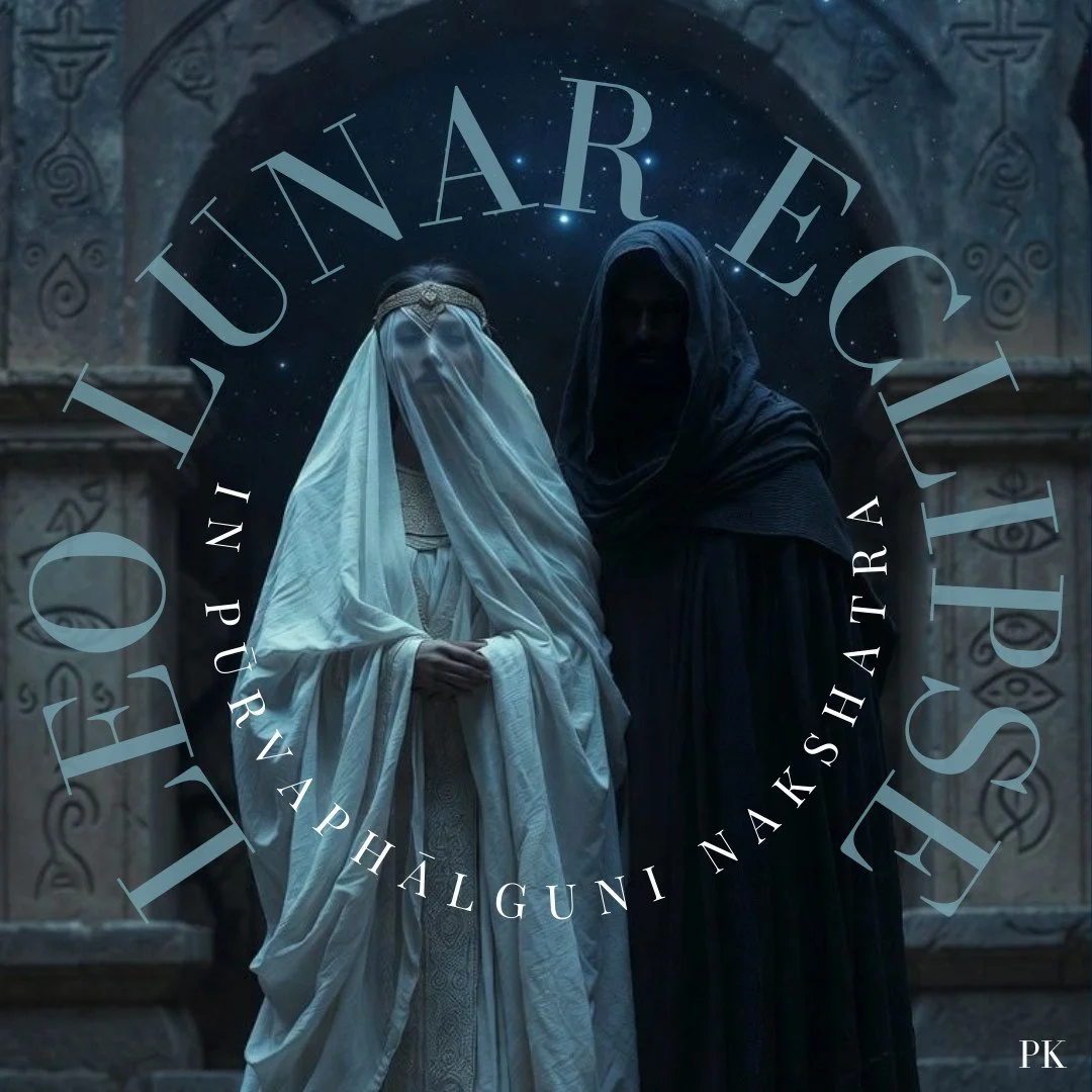 LEO LUNAR LUNAR ECLIPSE IN PŪRVAPHĀLGUNI NAKSHATRA⁠
⁠
When: 3rd of March⁠
⁠
This is not a gentle Full Moon. A Lunar Eclipse is like a Full Moon amplified. Intensified. Heightened. It is not here for you to push against or try to control. It is here t