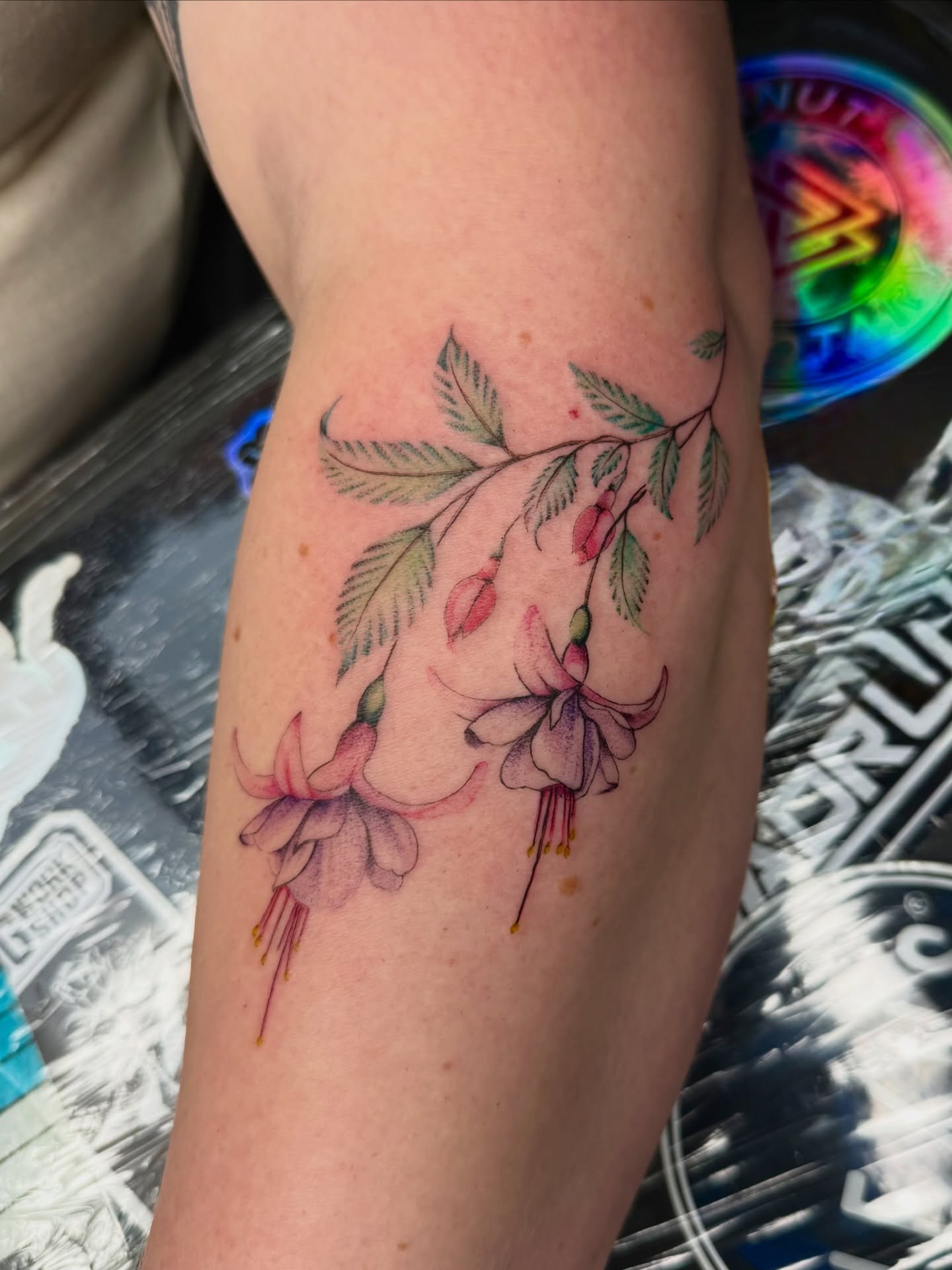 Matching fuschias made for best pals Charlie &amp; Fran 😍 Always a joy to tattoo you guys thank you!! 

My diary is open and booking up for next year guys! Get in touch if you&rsquo;re looking to get some fresh work done in 2026!! 

&bull;&bull;&bul