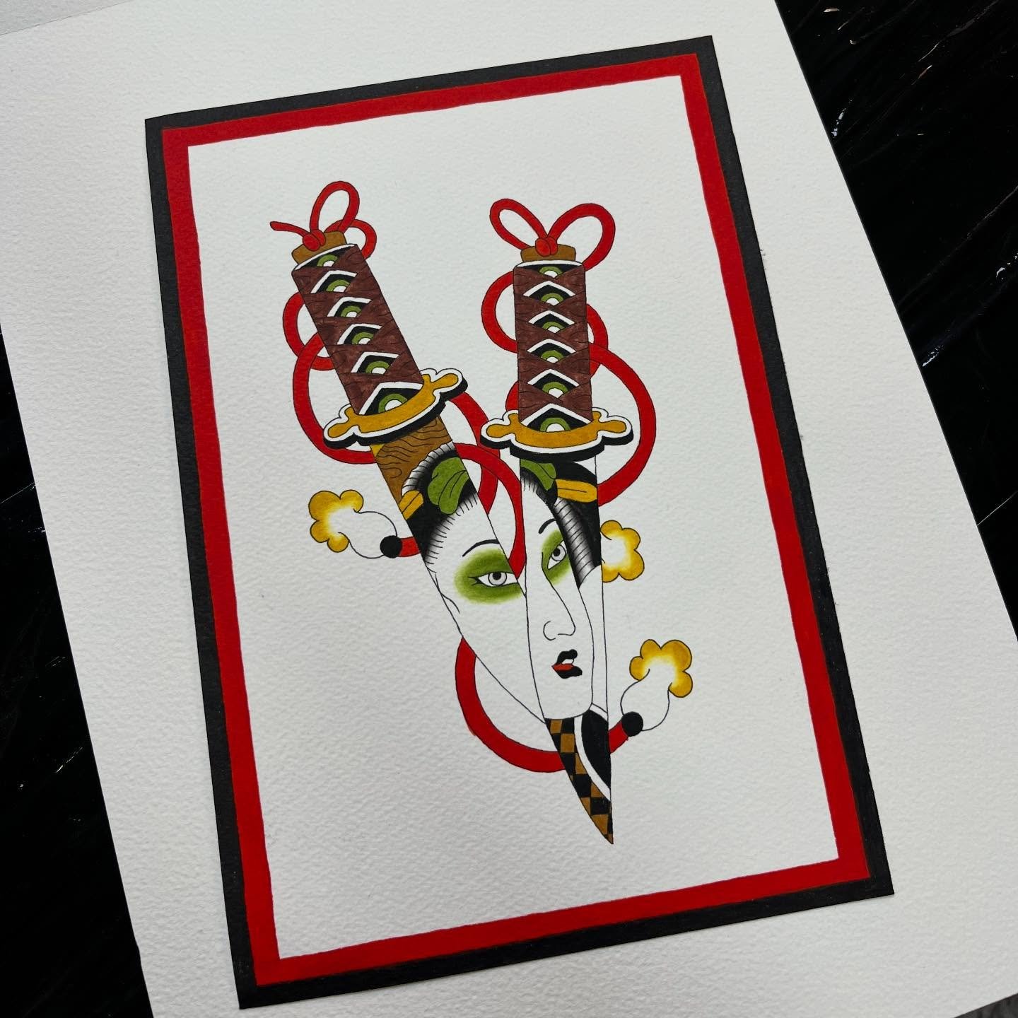 Available to be tattooed in colour or B+G