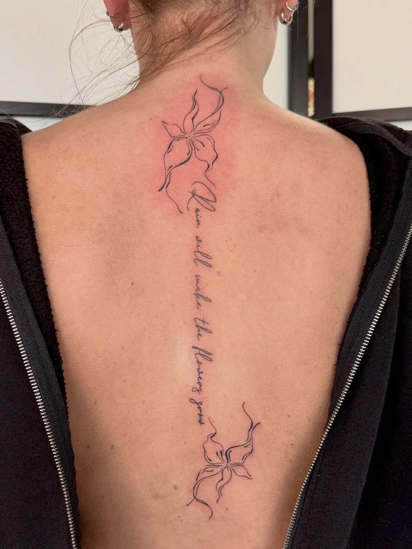 Couple of floral additions to Hollys spine and a touch up on the script from almost 2 years ago! 

Thanks Holly! 

&bull;&bull;&bull;&bull;&bull;&bull;&bull;&bull;&bull;&bull;&bull;&bull;&bull;&bull;&bull;&bull;&bull;&bull;&bull;&bull;&bull;&bull;&bu