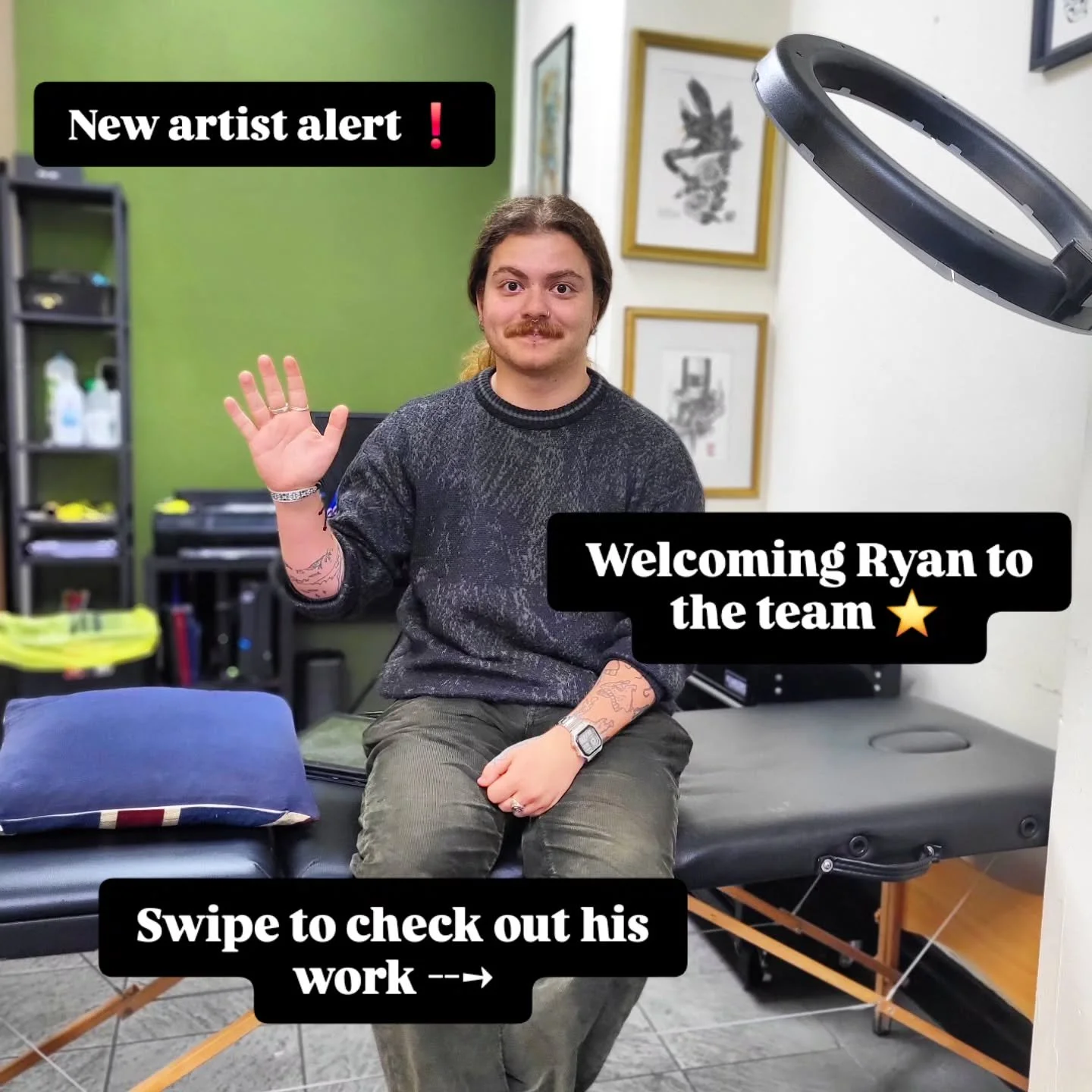 72 would like to welcome Ryan to the team ⭐️ 

Ryan is open to a variety of styles, but prefers to tattoo tradtional/surrealism/pop culture themes 🔥

We are excited to have him as part of the team 🤘

Give Ryan a follow to show your support! 

---&g