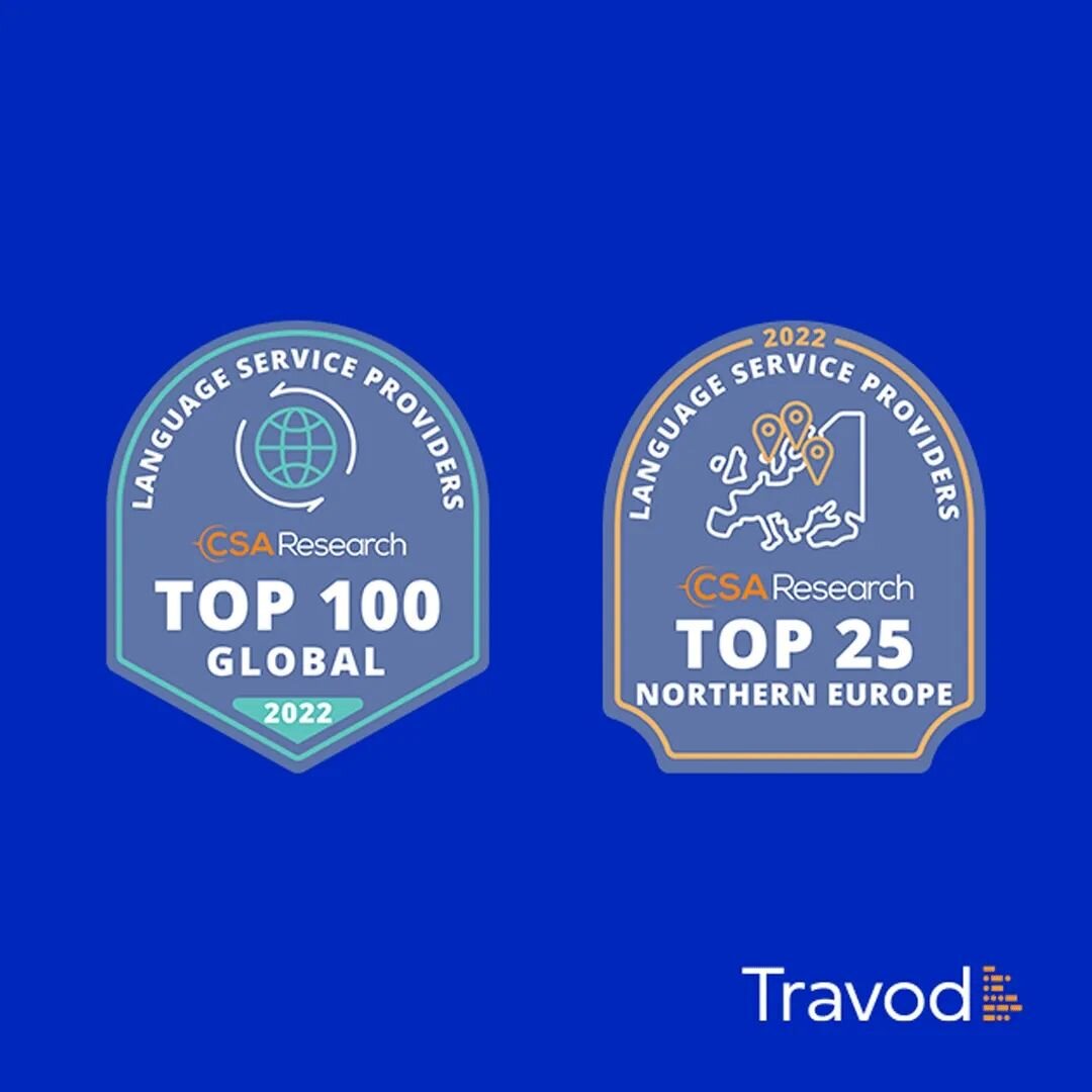 We have some exciting news🤩

In the recent report, released by CSA Research, Travod (part of Mondia Technologies) has been ranked #76 in Top 100 Language Service Providers in 2022...

...and there is more....

#14 in the 25 largest providers in Nort