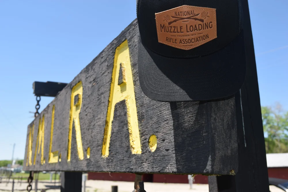 Black Mesh Hat w/Modern Leather Logo (90 years strong) — The NMLRA
