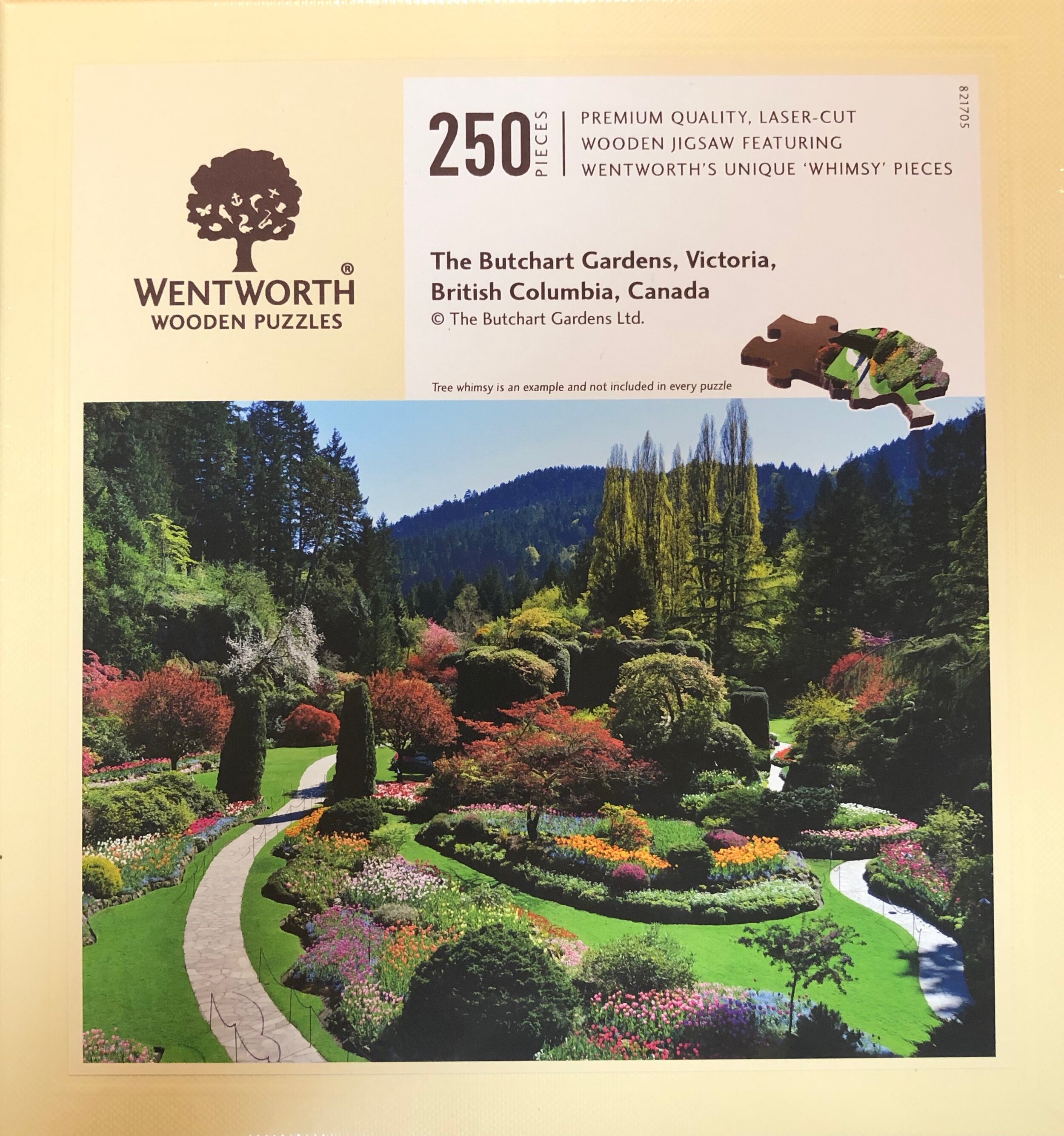 BUTCHART GARDENS 500 Pieces WENTWORTH WOODEN JIGSAW PUZZLE 