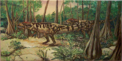 Triassic Painting, Postosuchus, by LaGina Fairbetter